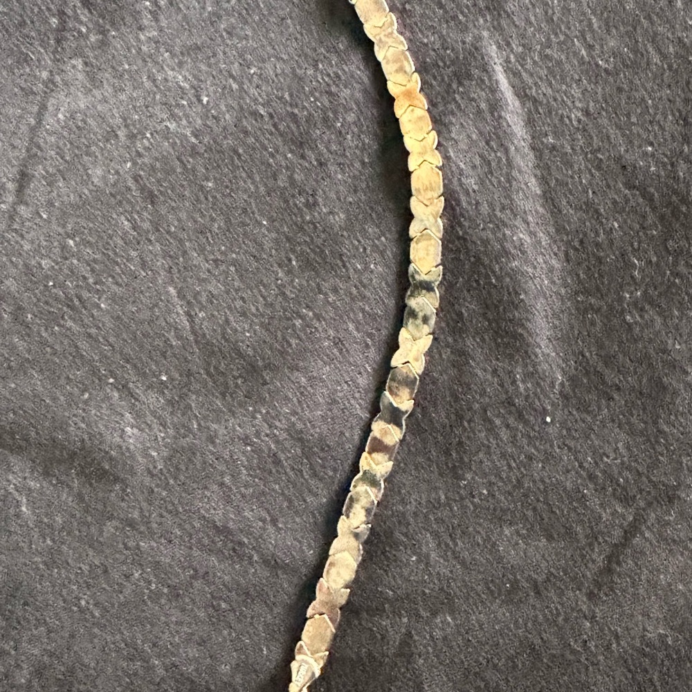 925 Sterling Silver vermeil XO bracelet size 7.25 with pave’ cz on the O .